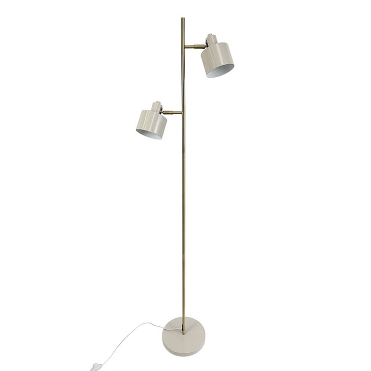 Ocean gulvlampe, beige/messing