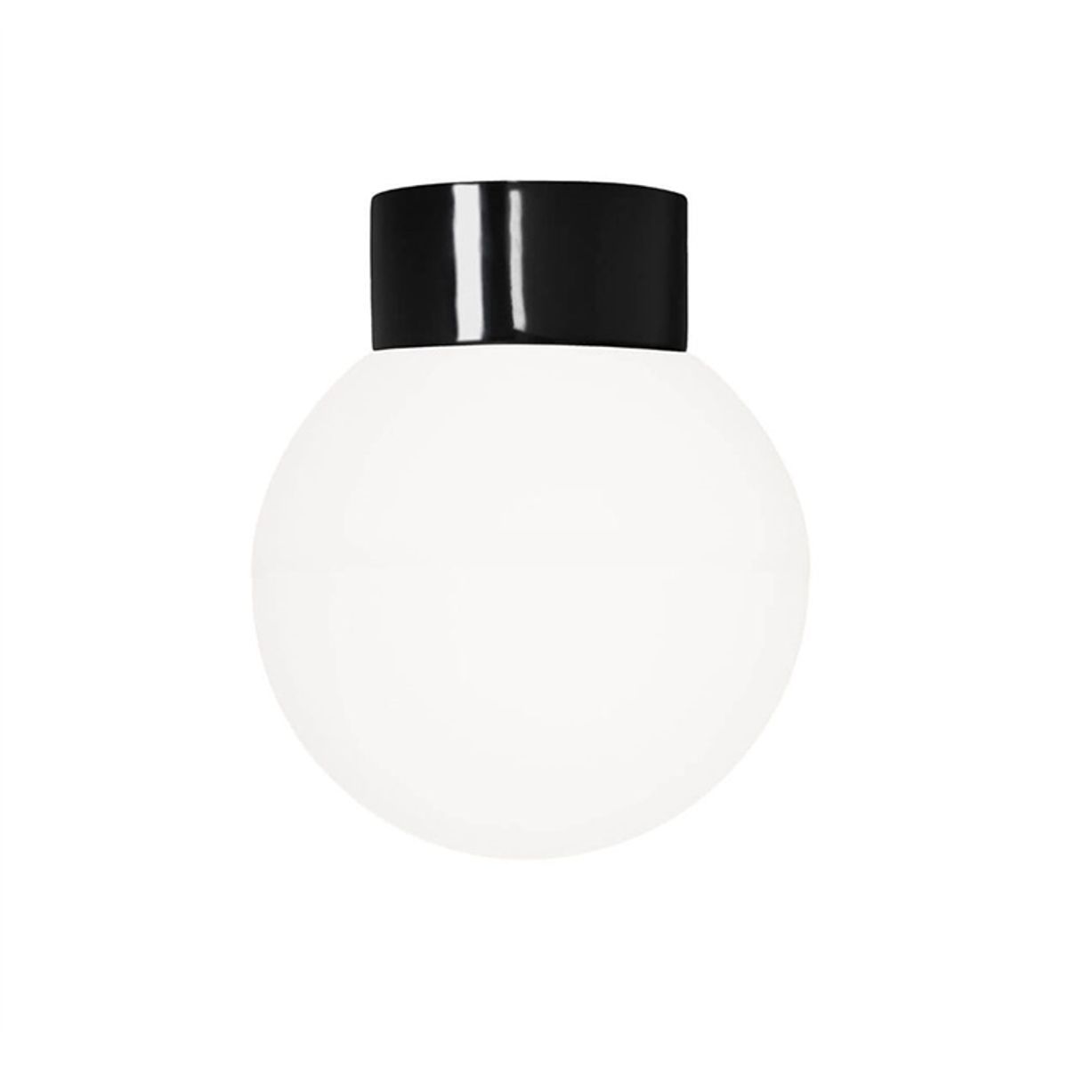 Classic Globe 200 loftlampe / væglampe IP54, sort/mat opal