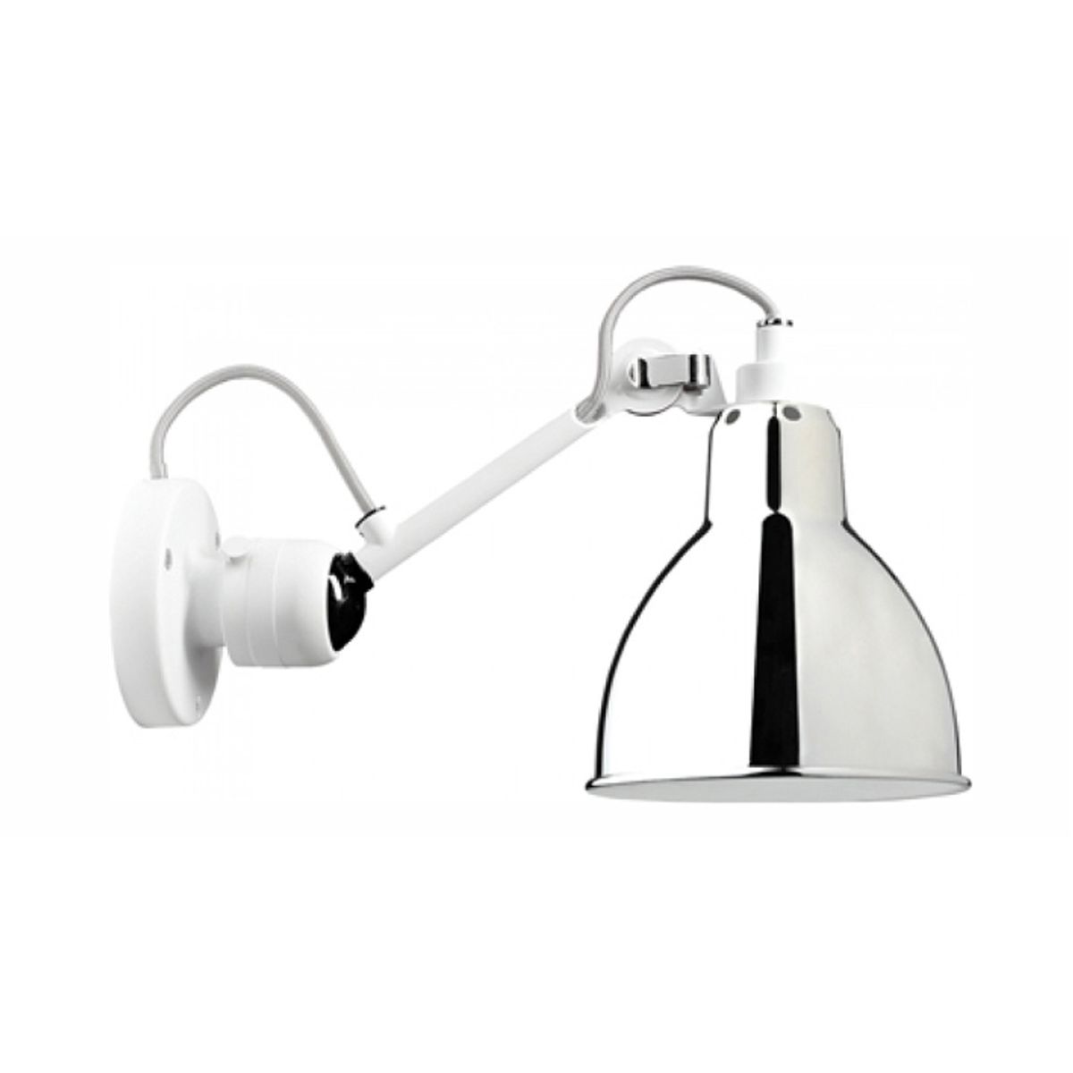 Lampe Gras No 304 Væglampe, hvid/krom