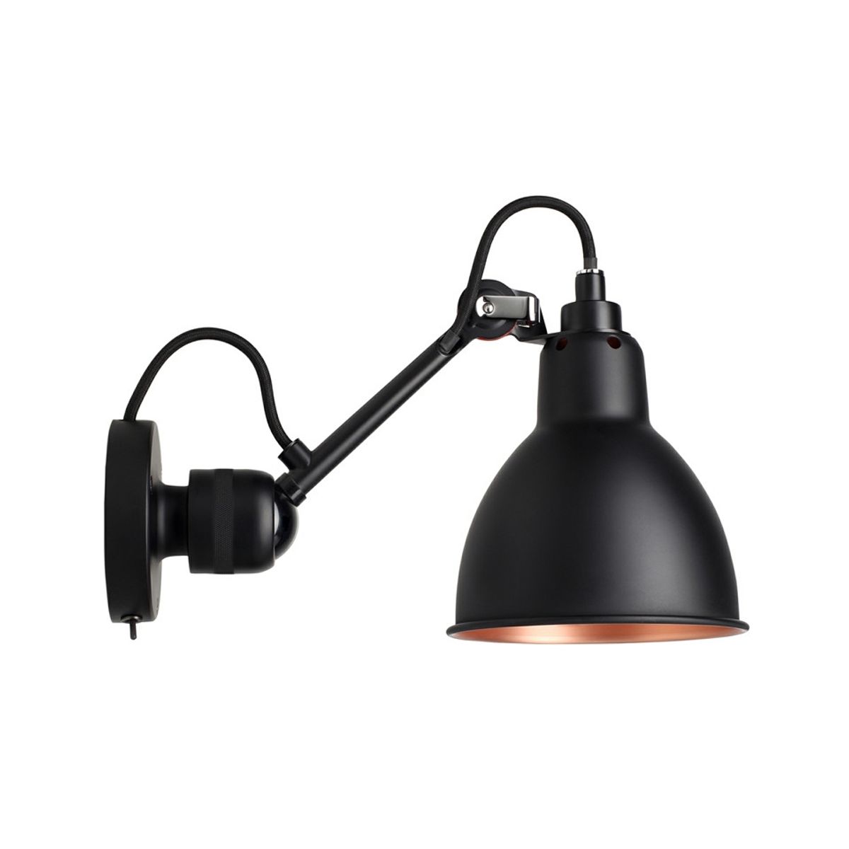 Lampe Gras No 304SW Væglampe, sort/kobber