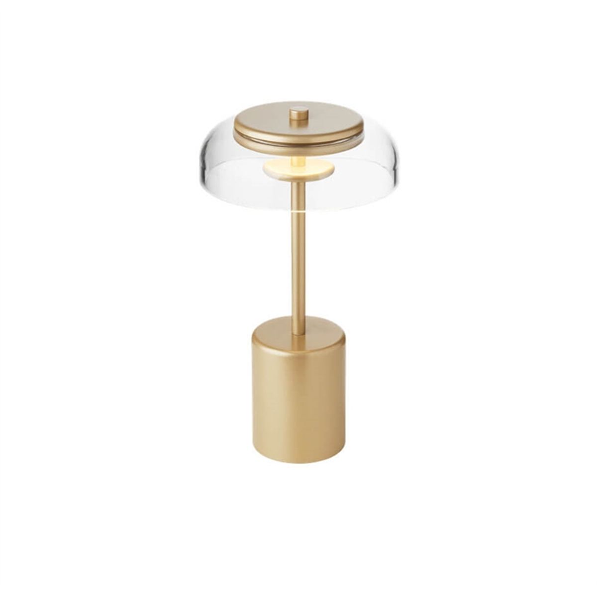 Blossi bordlampe / batterilampe mini portable, nordic guld/klar