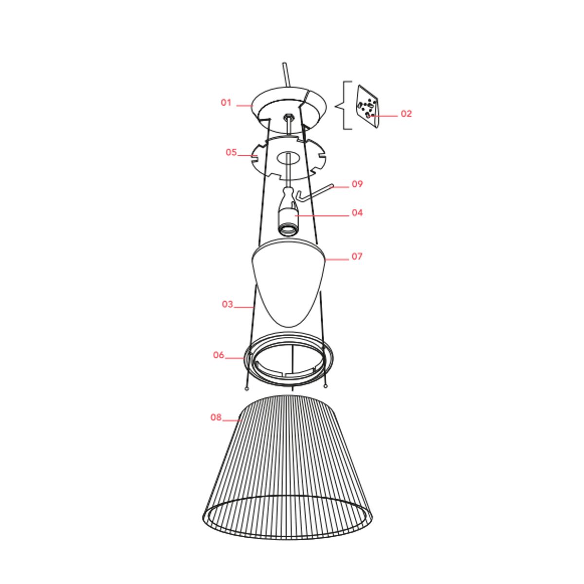 Reservedel: Anti-dust skærm til Flos Romeo Moon S1