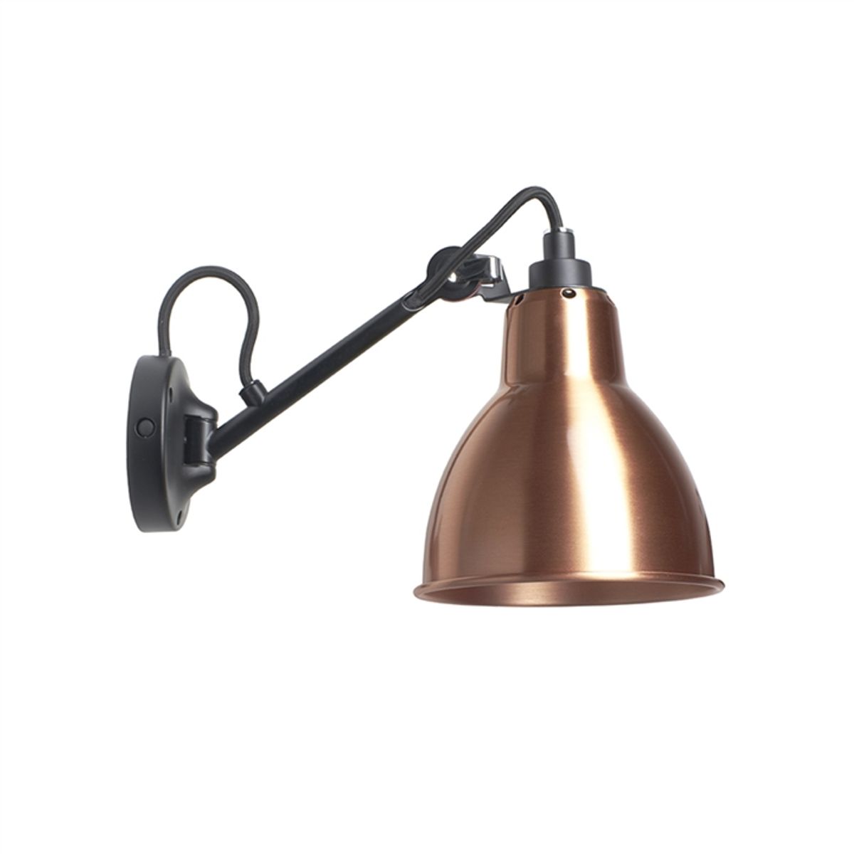 Lampe Gras No 104 væglampe, sort/kobber