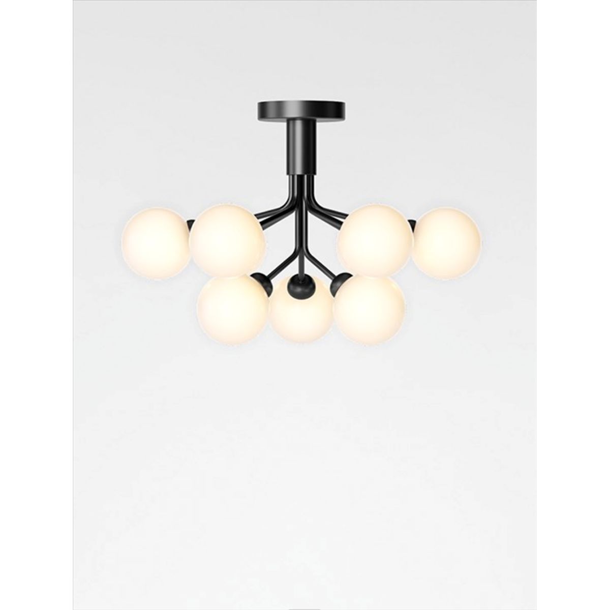 Apiales 9 loftlampe, satin sort/opal