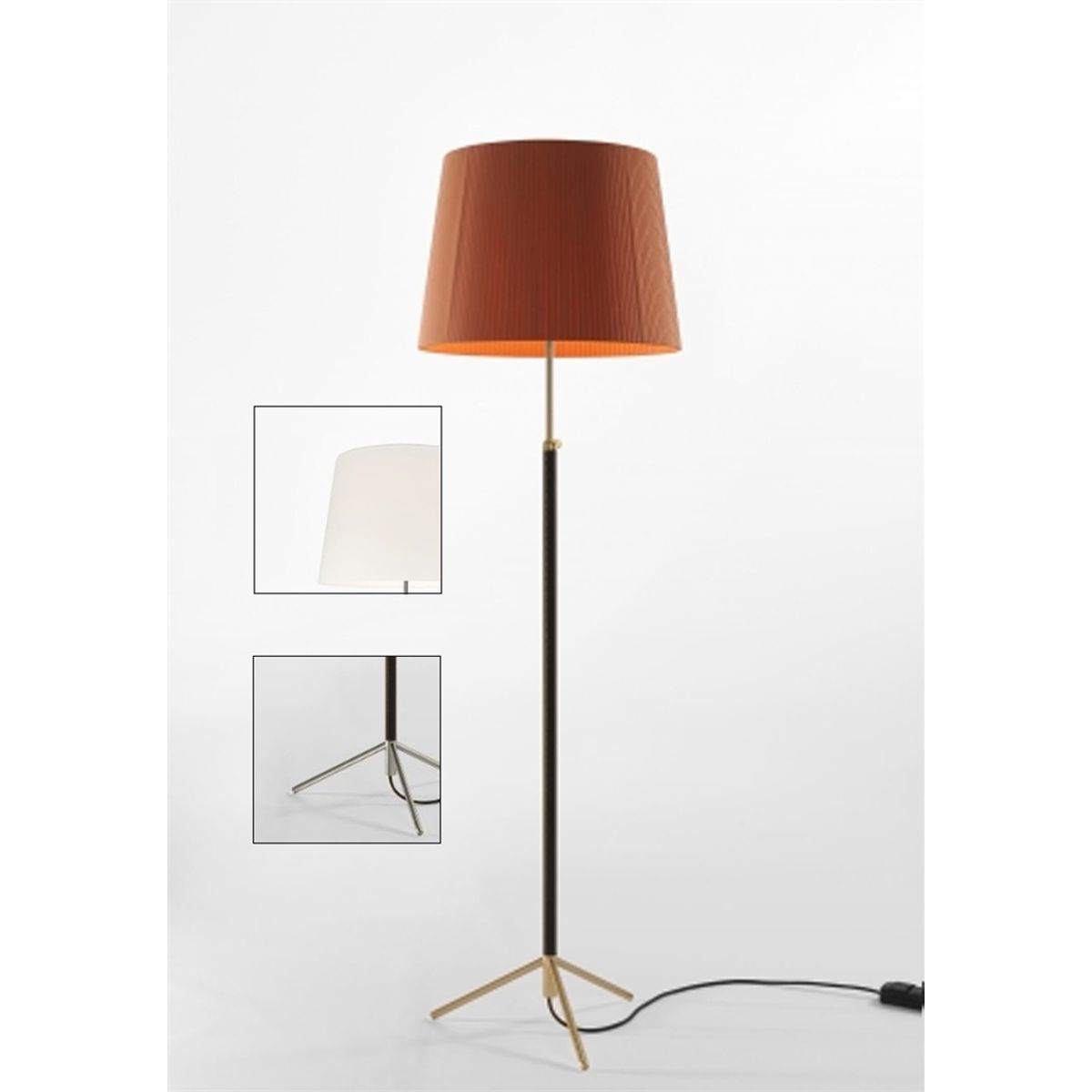 Pie de salón Gulvlampe G1 hvid/krom