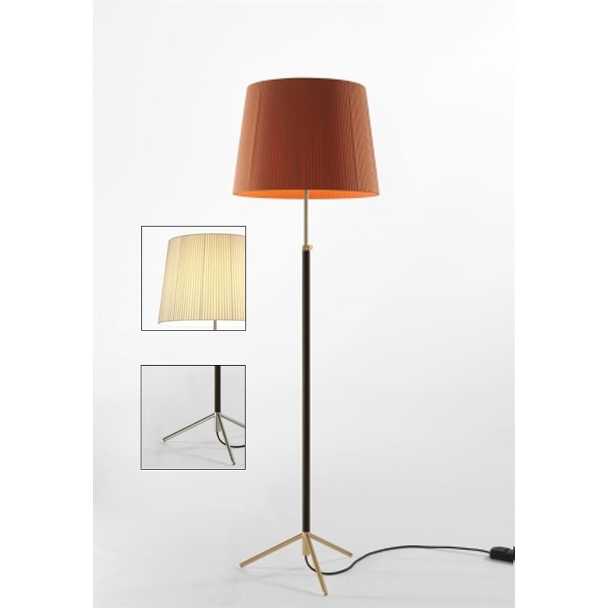 Pie de salón Gulvlampe G1 natur/krom