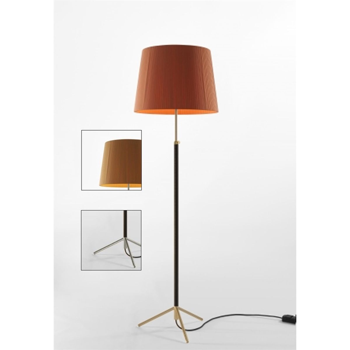 Pie de salón Gulvlampe G1 sennep/krom