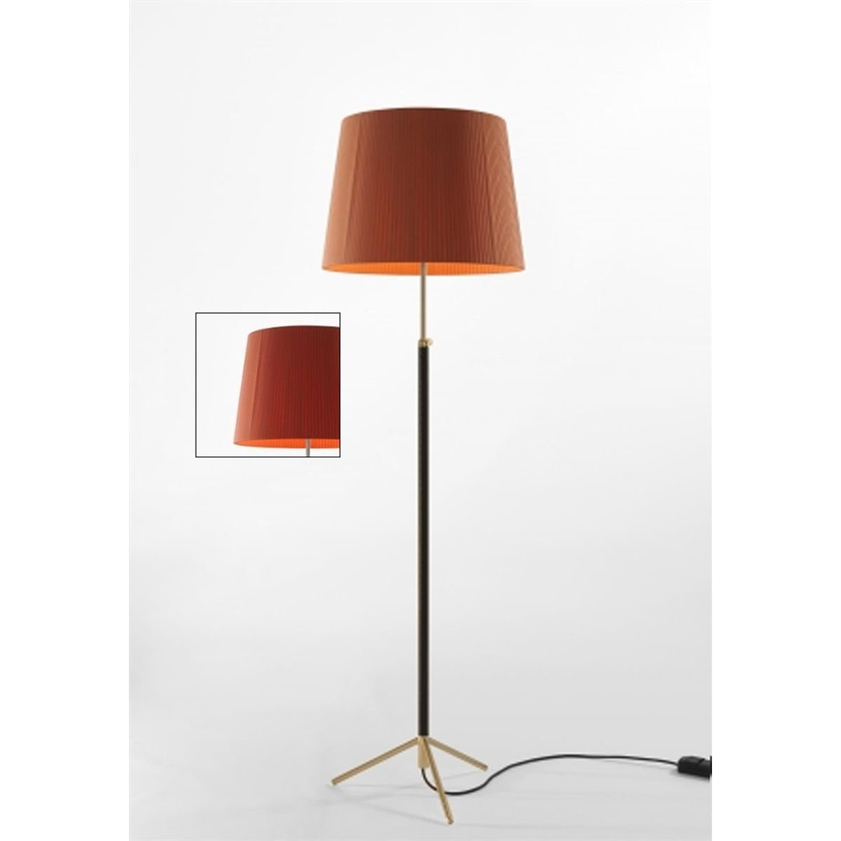 Pie de salón Gulvlampe G1 rød/messing