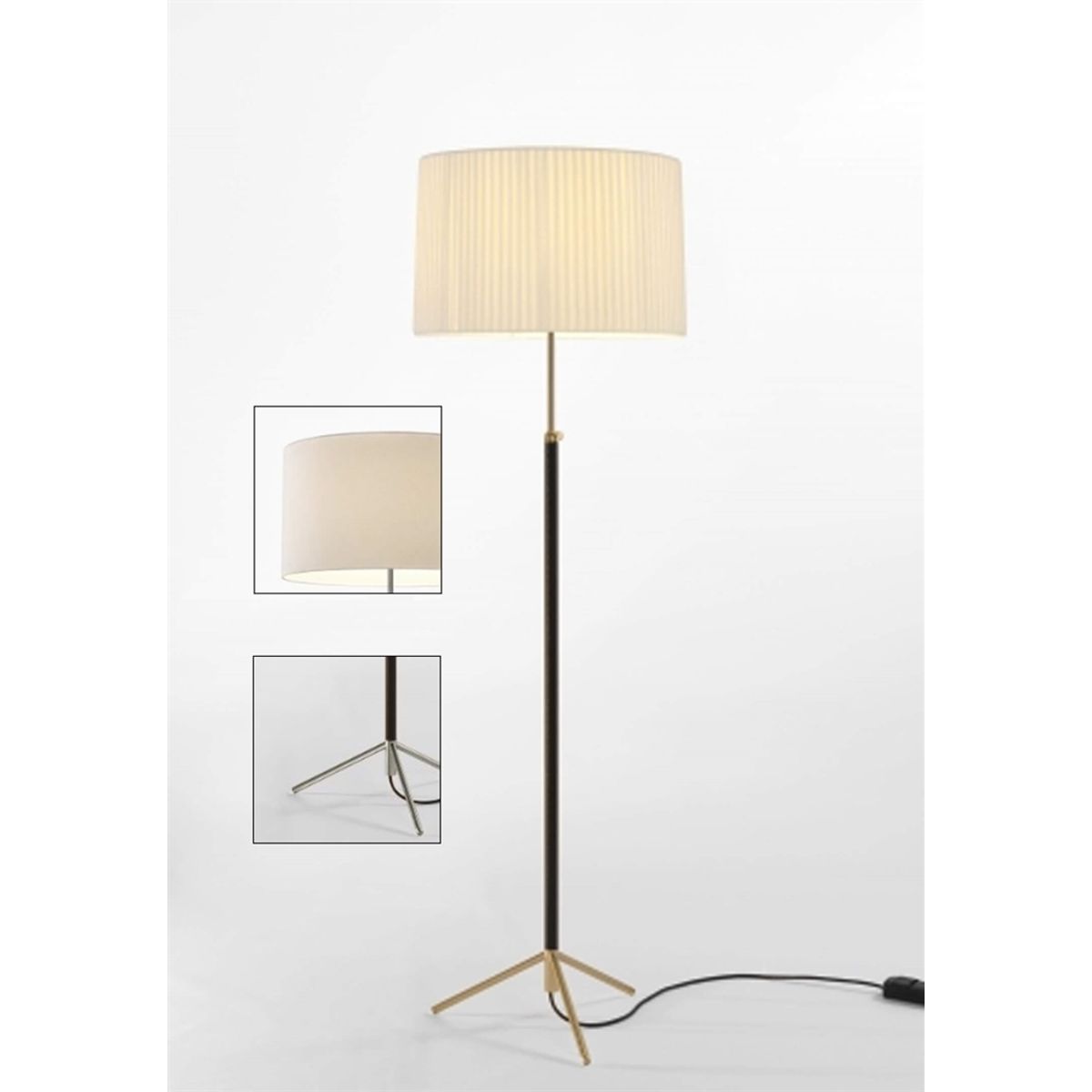 Pie de salón Gulvlampe G2 hvid/krom