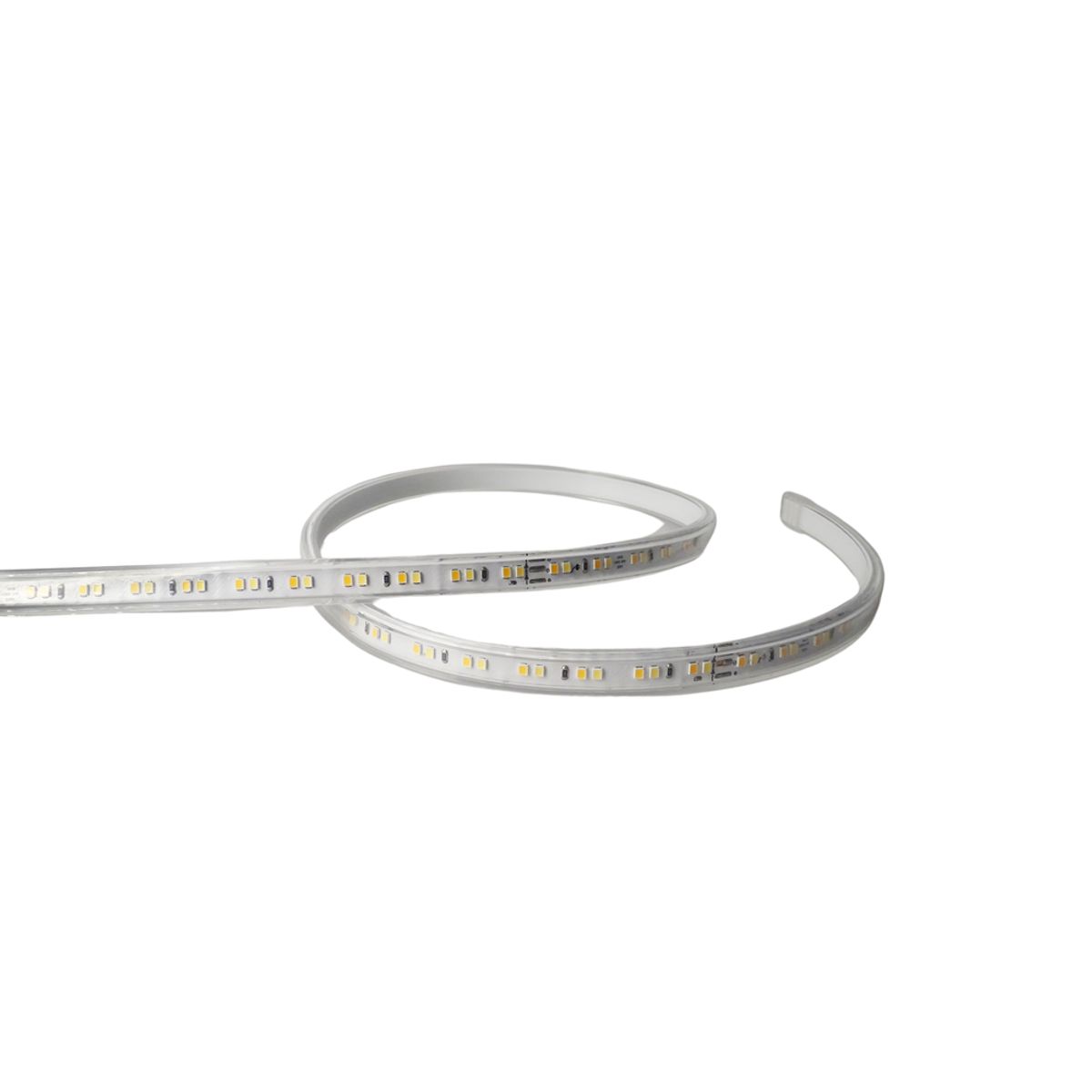 5 m. vandtæt CCT strip - 230V, IP67, 120 LED, 7W/m, kan klippes for hver 20cm - Kulør : CCT (Varm til Kold Hvid)