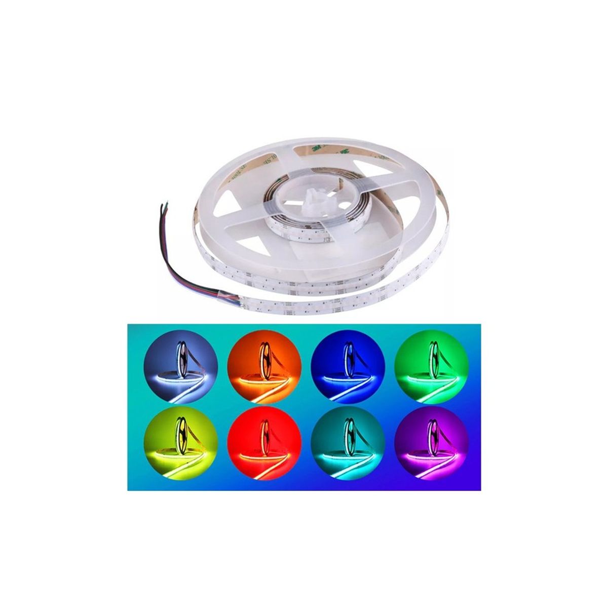 24W/m RGB+WW COB-LED strip - 5m, IP20, 840 LED pr. meter, 24V, COB LED