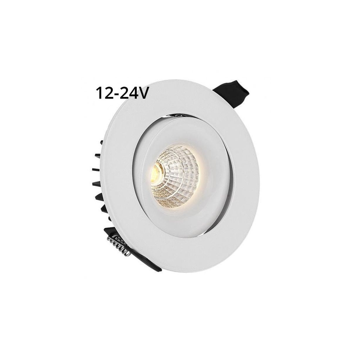 LEDlife 6W indbygningsspot - Hul: Ø7,5 cm, Mål: Ø9,5 cm, RA90, hvid kant, dæmpbar, 12-24V - Dæmpbar : Dæmpbar, Kulør : Varm