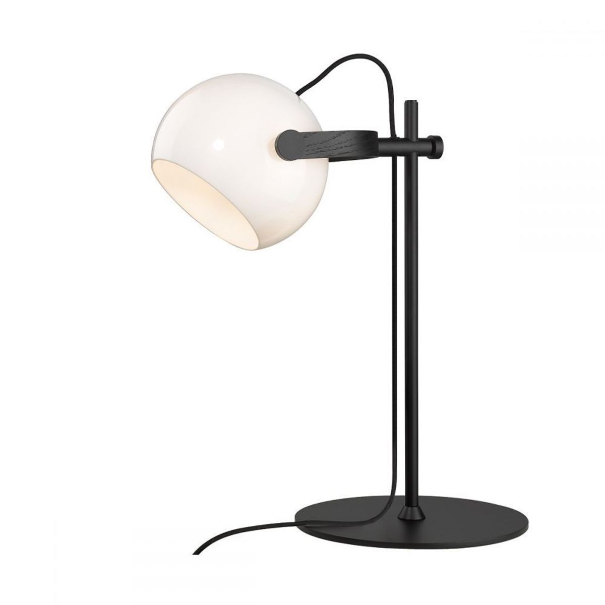 Halo Design - D.C Bordlampe Ø18, Opalic / Sort Eg, højde 50 cm.