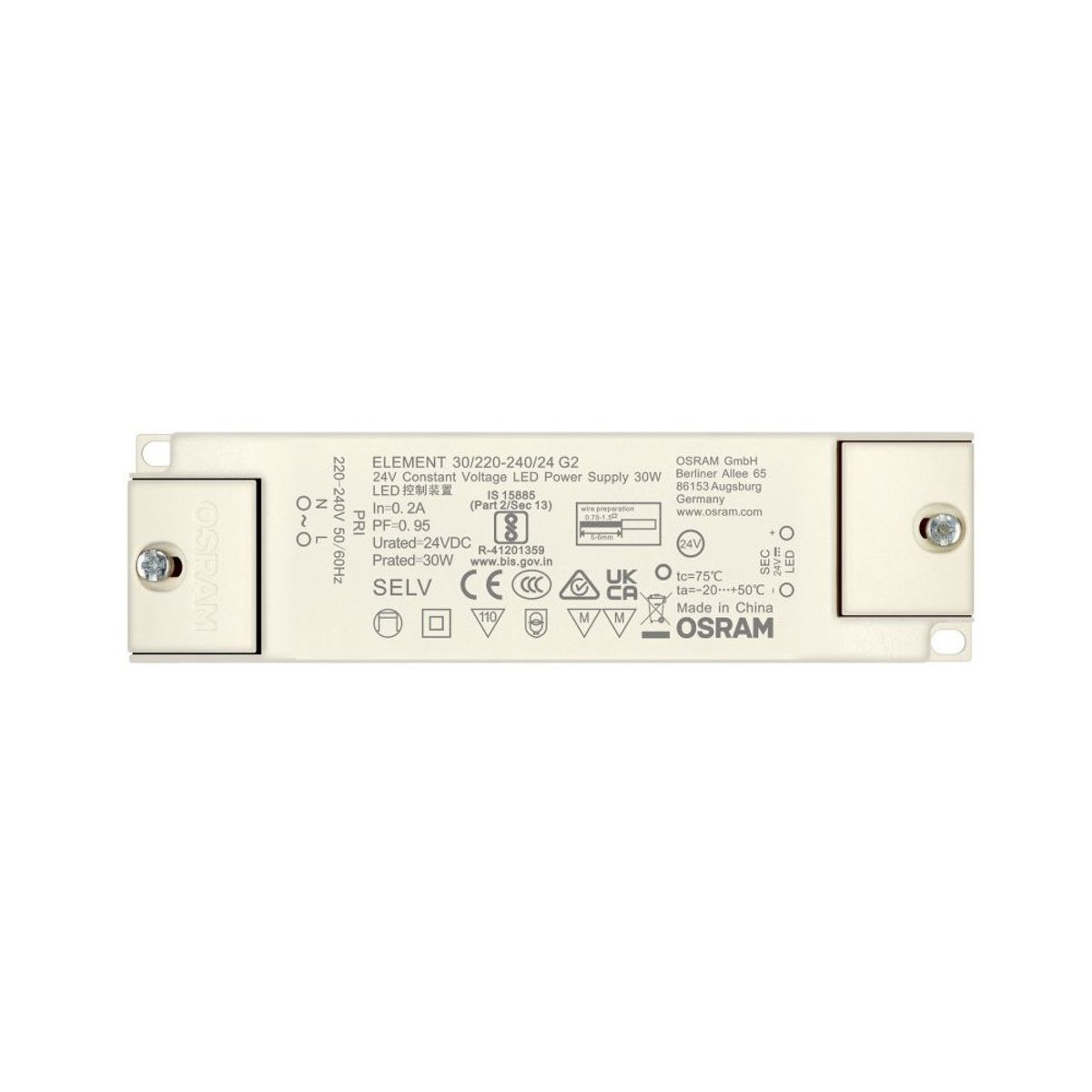 Osram 30W strømforsyning - 24V DC, 1,25A, IP20 indendørs