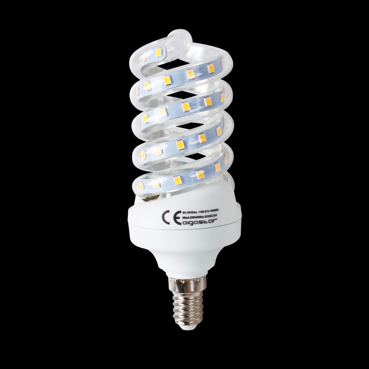 Outlet: LED B5 Spiral, 11W, E14, 3000K - Kulør : Varm