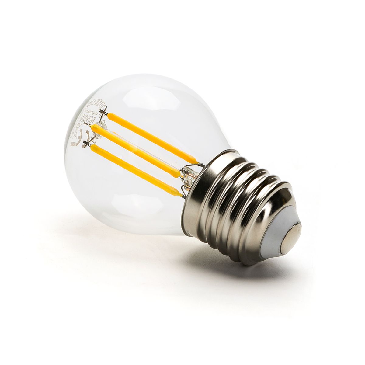 Outlet: LED Filament pære G45 E27 4W 2700K Klar - Kulør : Varm