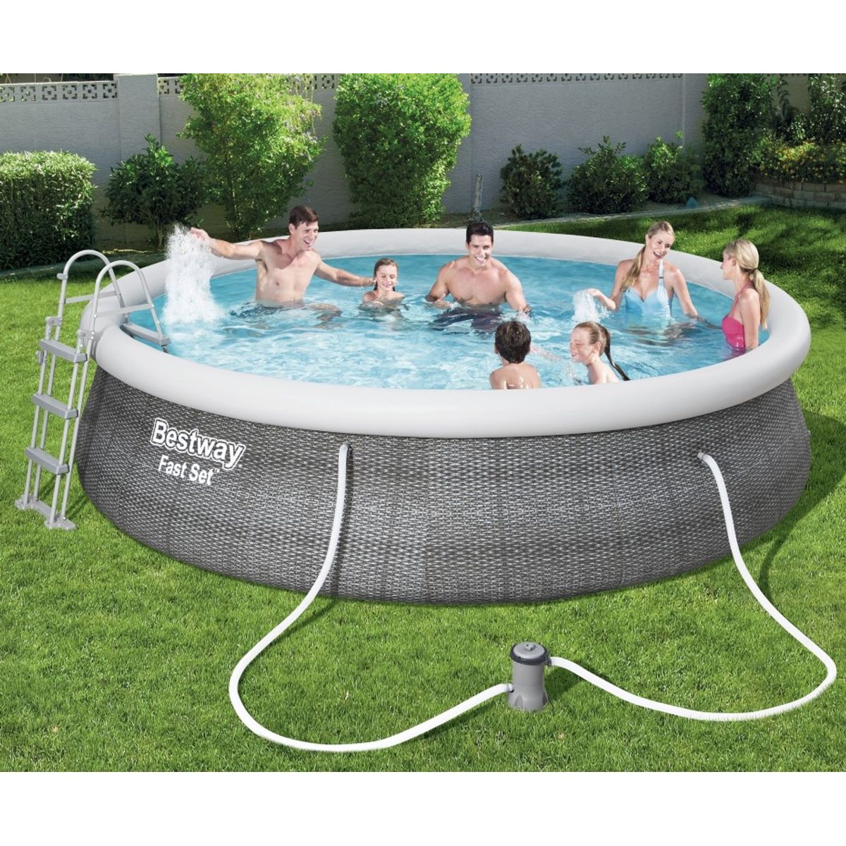 Bestway Fast Set Pool Sæt 457 x 107 cm m/pumpe og stige