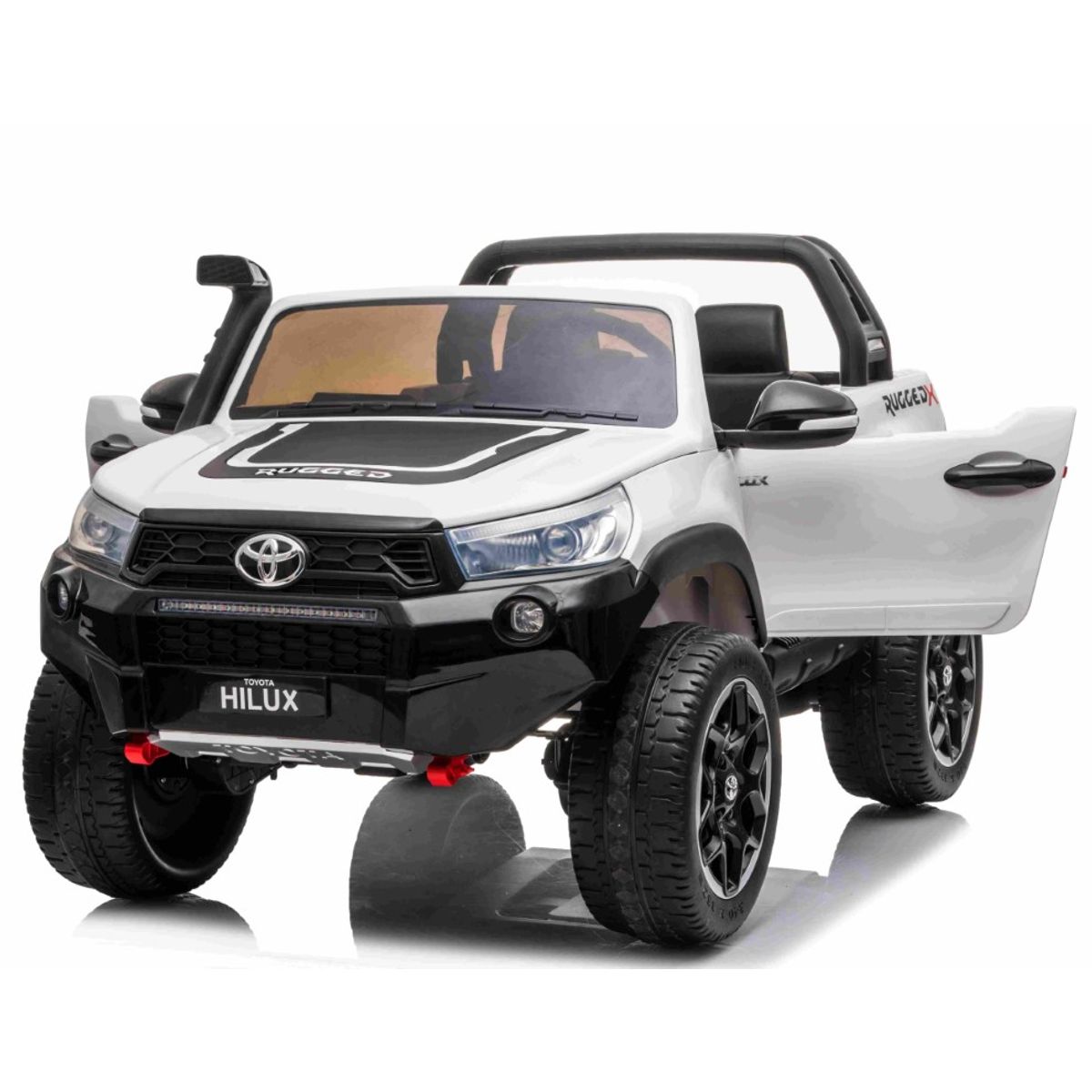 Toyota Hilux 24v ELBil m/2x24V 240W motor + Lædersæde + Gummihjul, Hvid