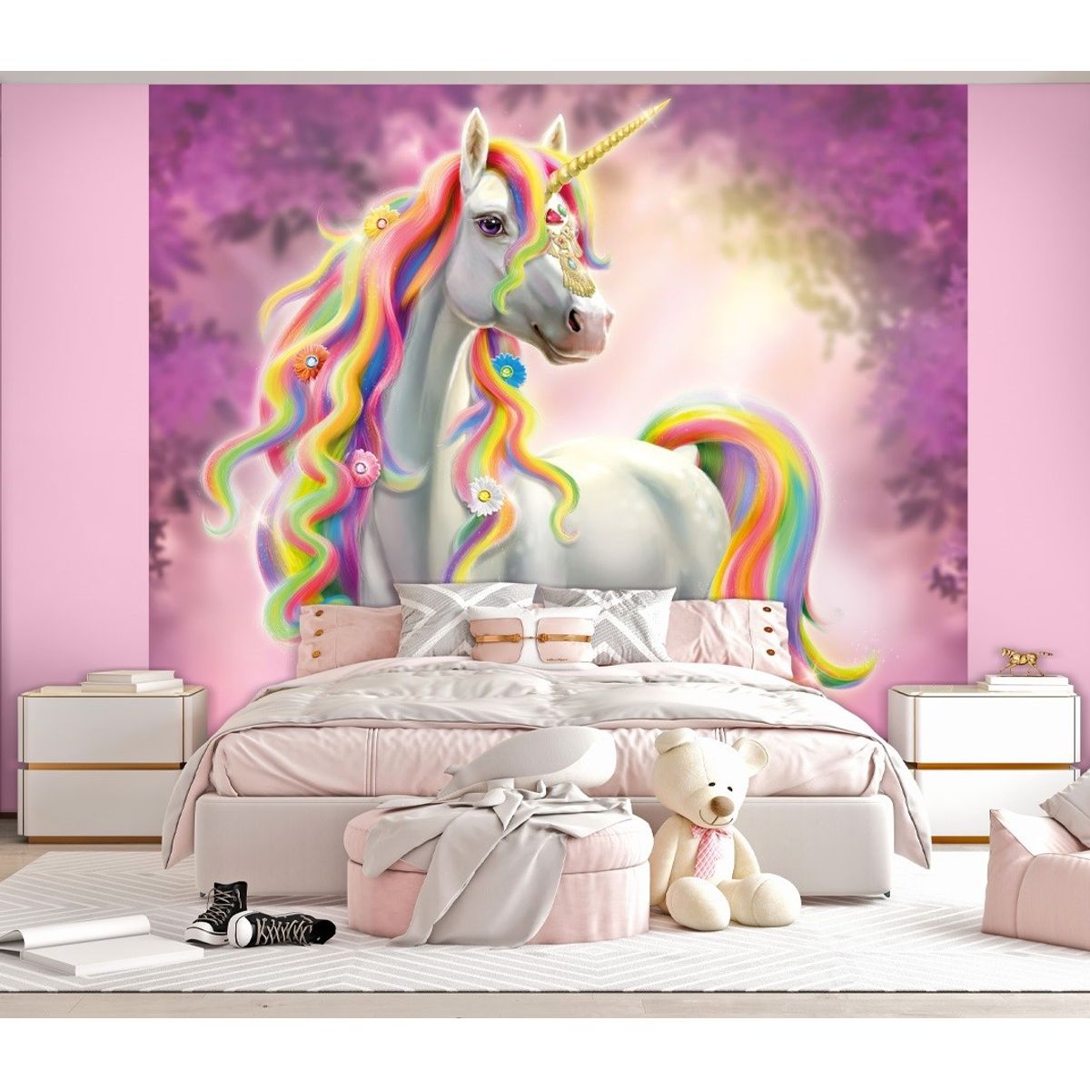 Unicorn Ædelsten enhjørning tapet 243 x 305 cm