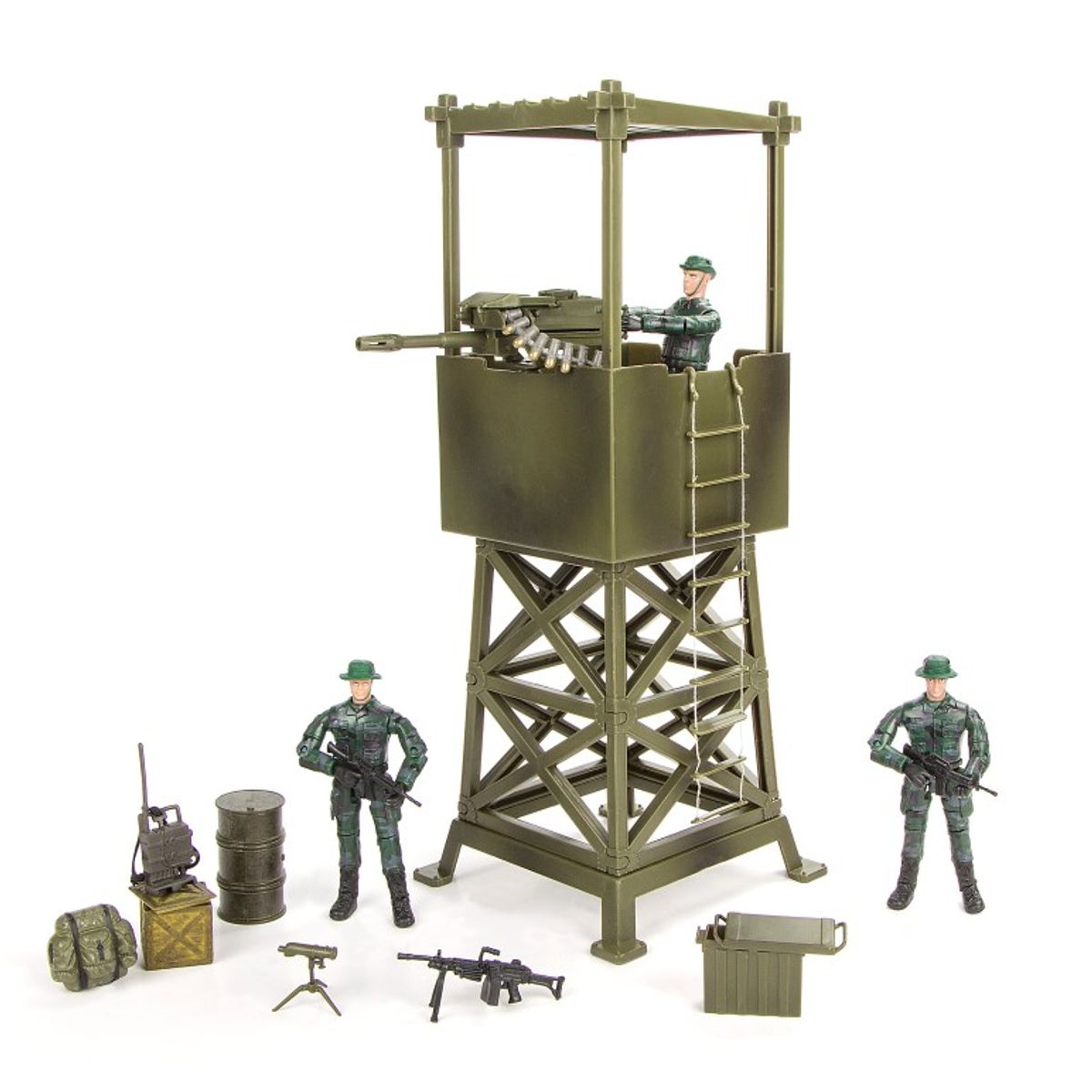 World Peacekeepers 1:18 Militær Udkigstårn m/3 actionfigurer