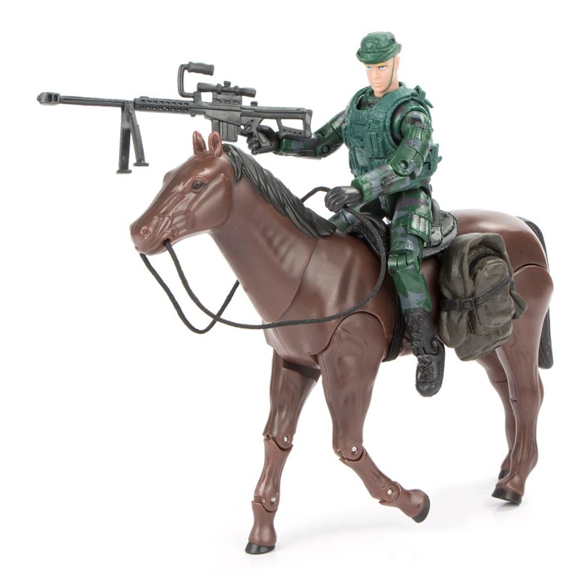 World Peacekeepers 1:18 Militær Actionfigur + Hest