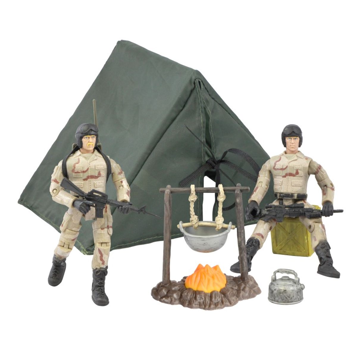 World Peacekeepers 1:18 Militær Camp pakke m/2 actionfigurer