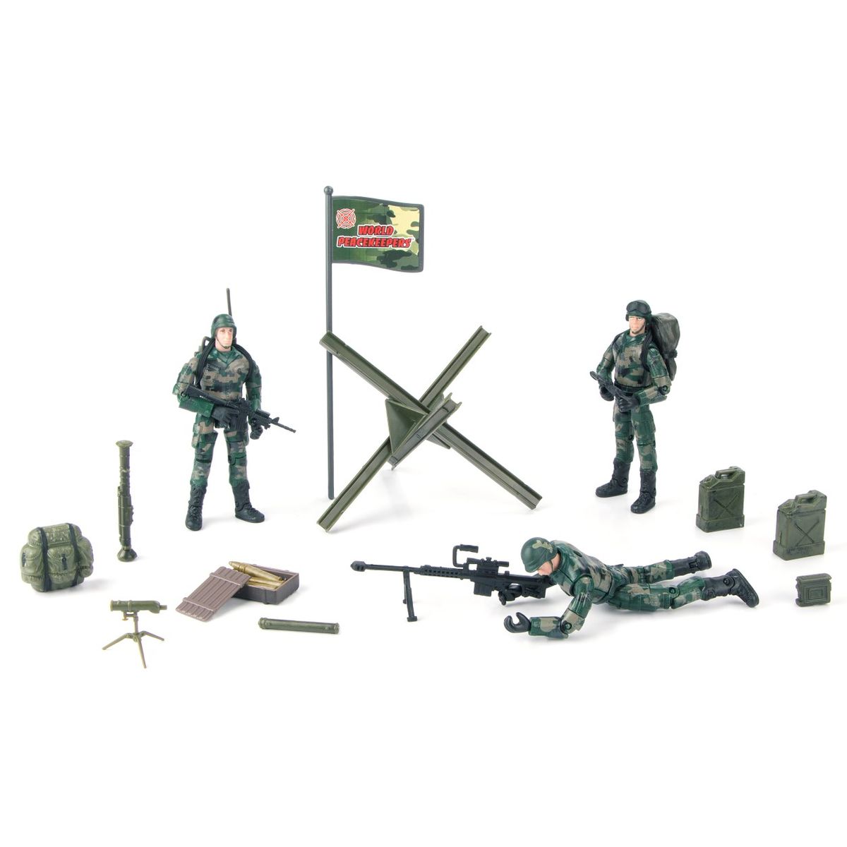 World Peacekeepers 1:18 Militær Marine pakke m/3 actionfigurer