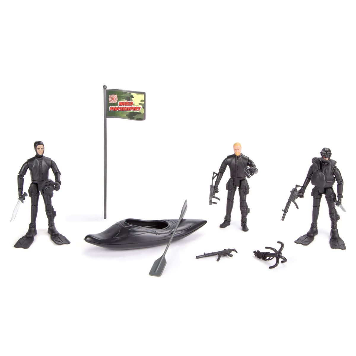 World Peacekeepers 1:18 Militær Navy Seal pakke m/3 actionfigurer