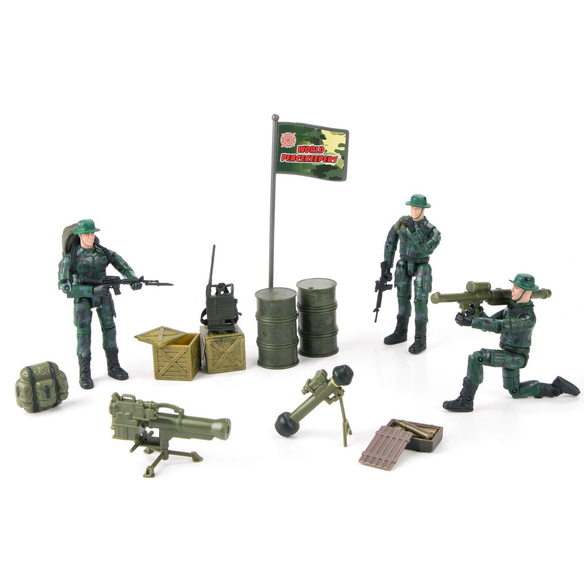 World Peacekeepers 1:18 Militær Ranger pakke m/3 actionfigurer