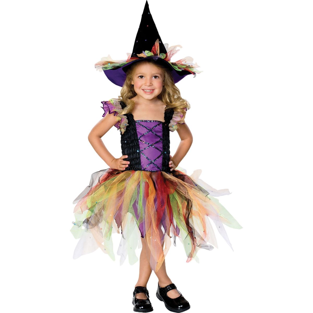 Glitter Heks børne kostume til halloween