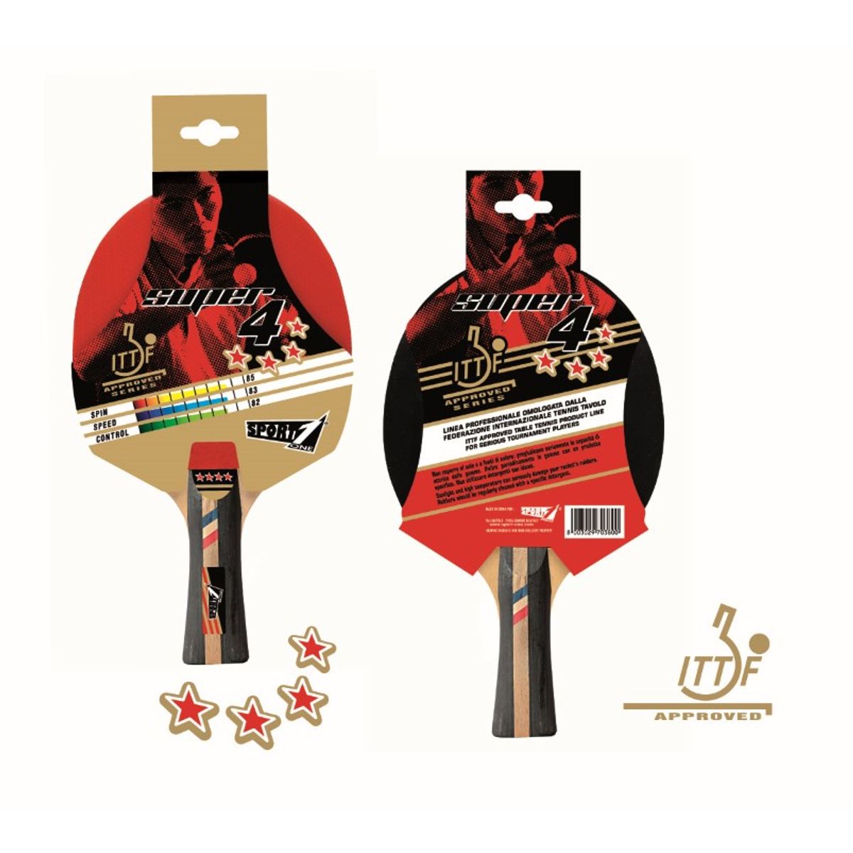 Sport1 Bordtennis Bat Advanced Serie ''4 Star ITTF'' (4 stjerner)