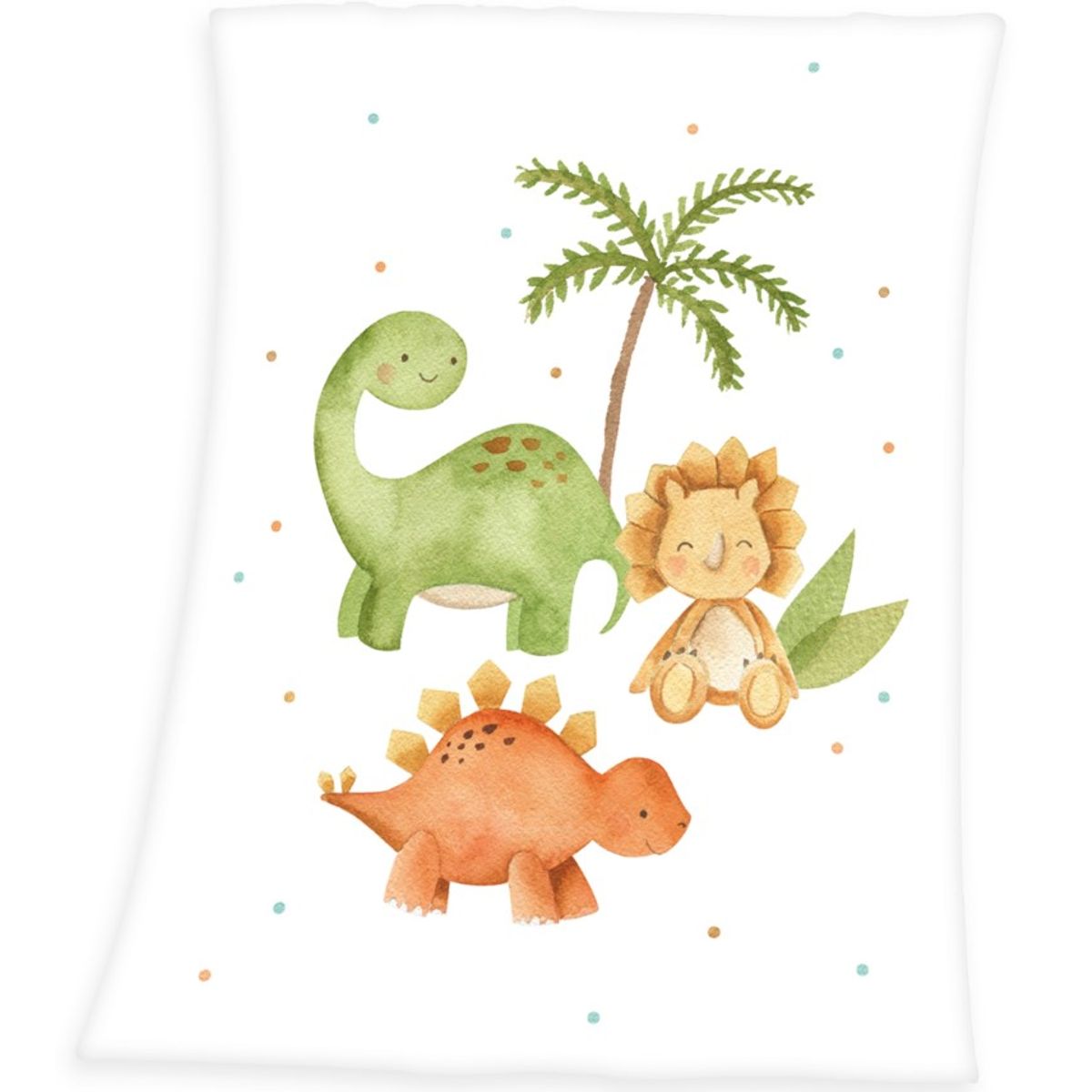 Babybest Dinos Fleece tæppe - 75 x 100 cm