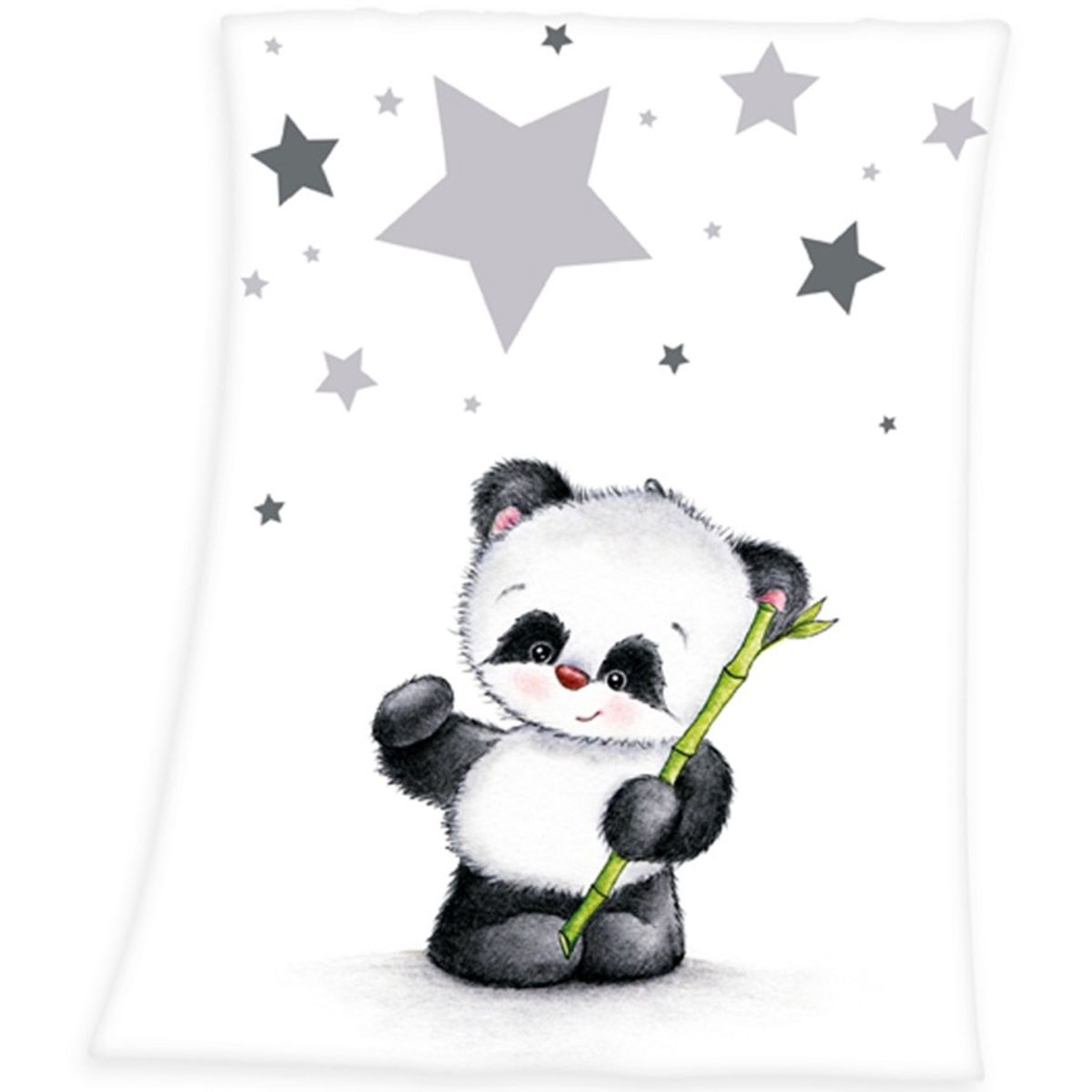 Babybest Panda Fleece tæppe - 75 x 100 cm