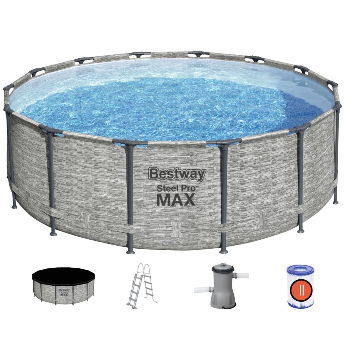 Bestway Steel Pro Max Frame Pool 427 x 122 cm - Prismatic Stone Ny Model