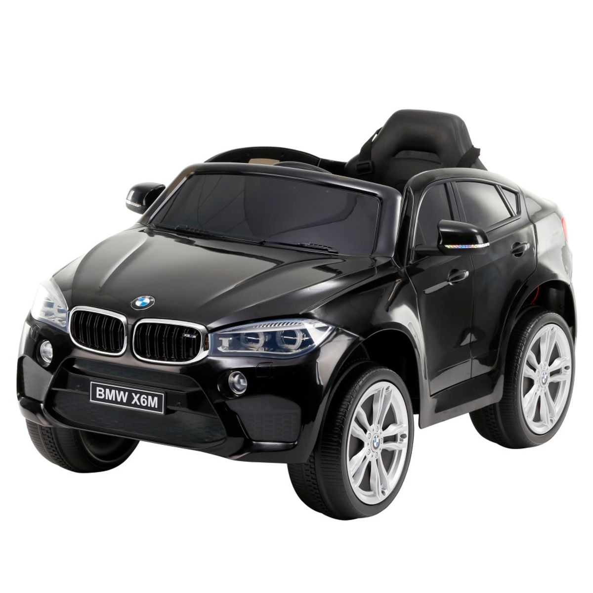 BMW X6 M elbil til børn 12v Sort m/2.4G Remote + Gummihjul