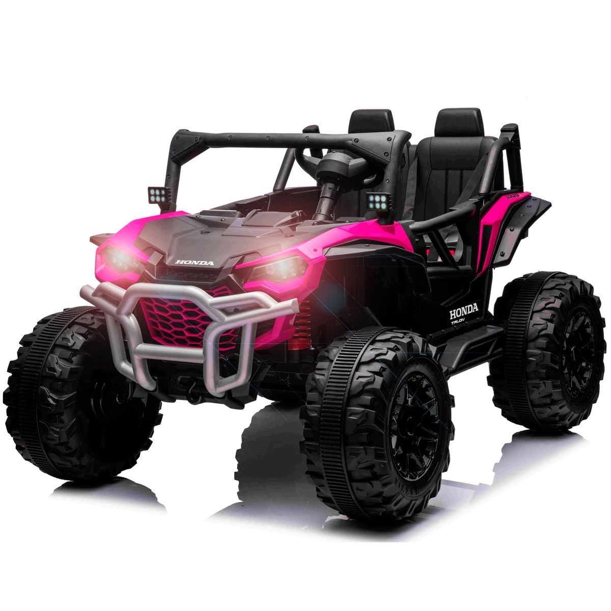 Honda Talon 1000R elbil til 2 Børn 24V m/Gummihjul+Lædersæde Pink