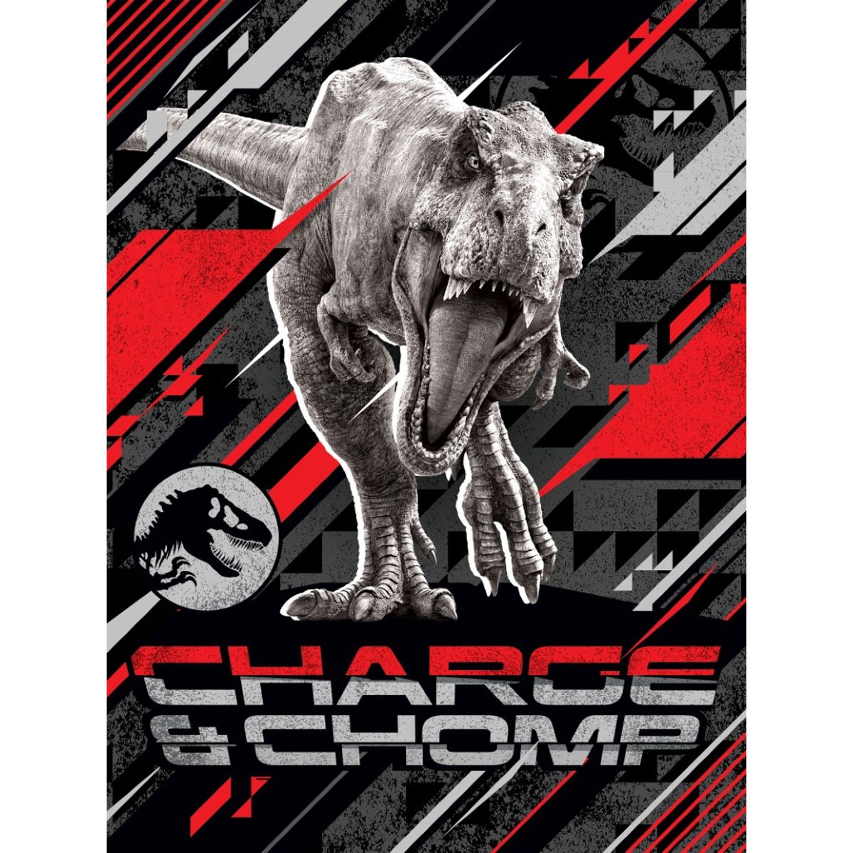 Jurassic World CHARGE AND CHOMP Fleece tæppe - 130 x 170 cm