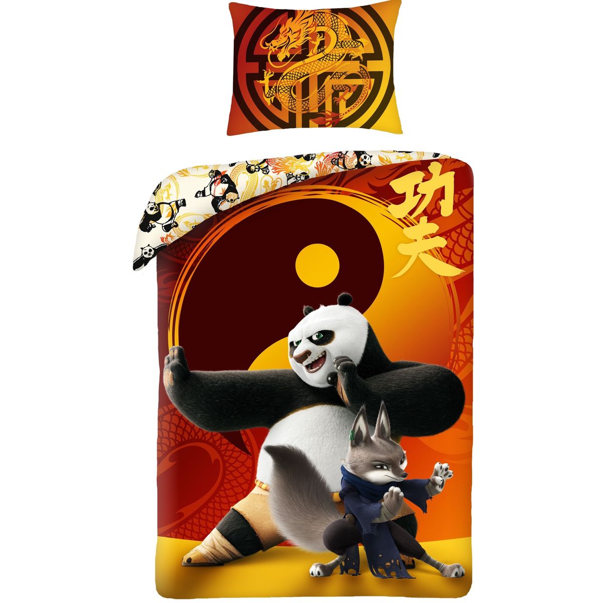 Kung Fu Panda Warrior Sengetøj 140 x 200 cm - 100 procent bomuld