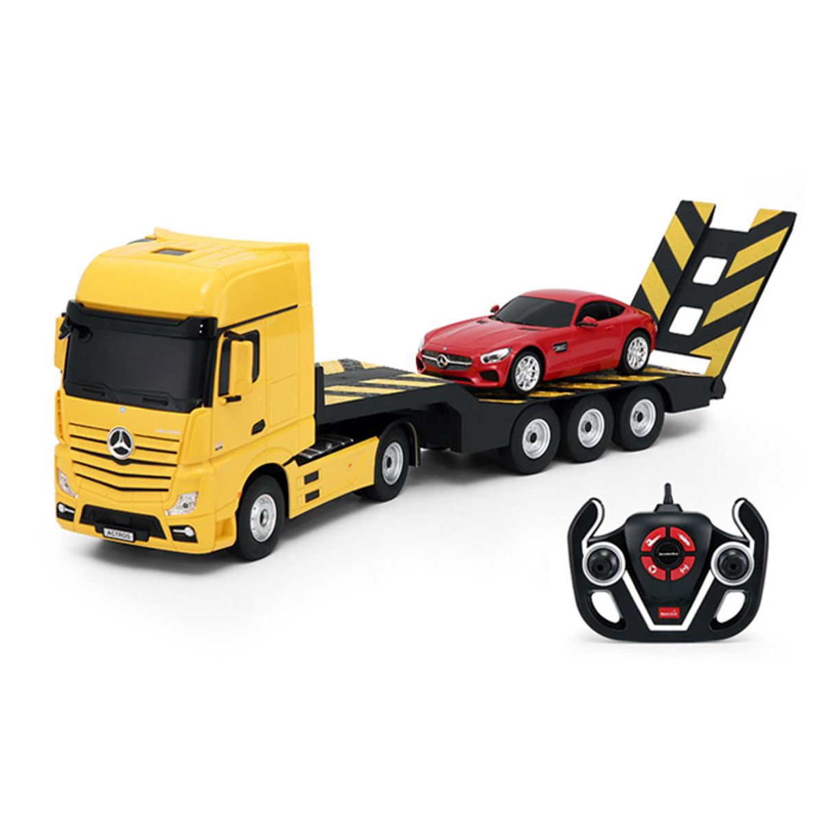 Mercedes-Benz Actros Fjernstyret Lastbil + Mercedes AMG GT Bil 2.4G