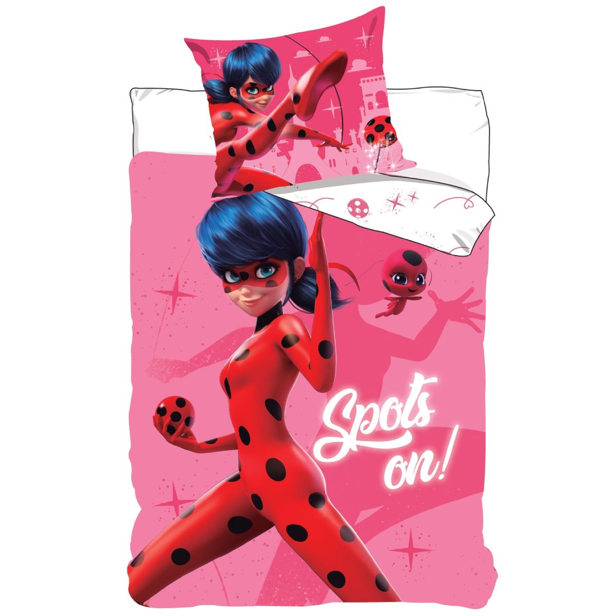 Miraculous Ladybug 'Spots on' Sengetøj 150 x 210 cm - 100 procent bomuld