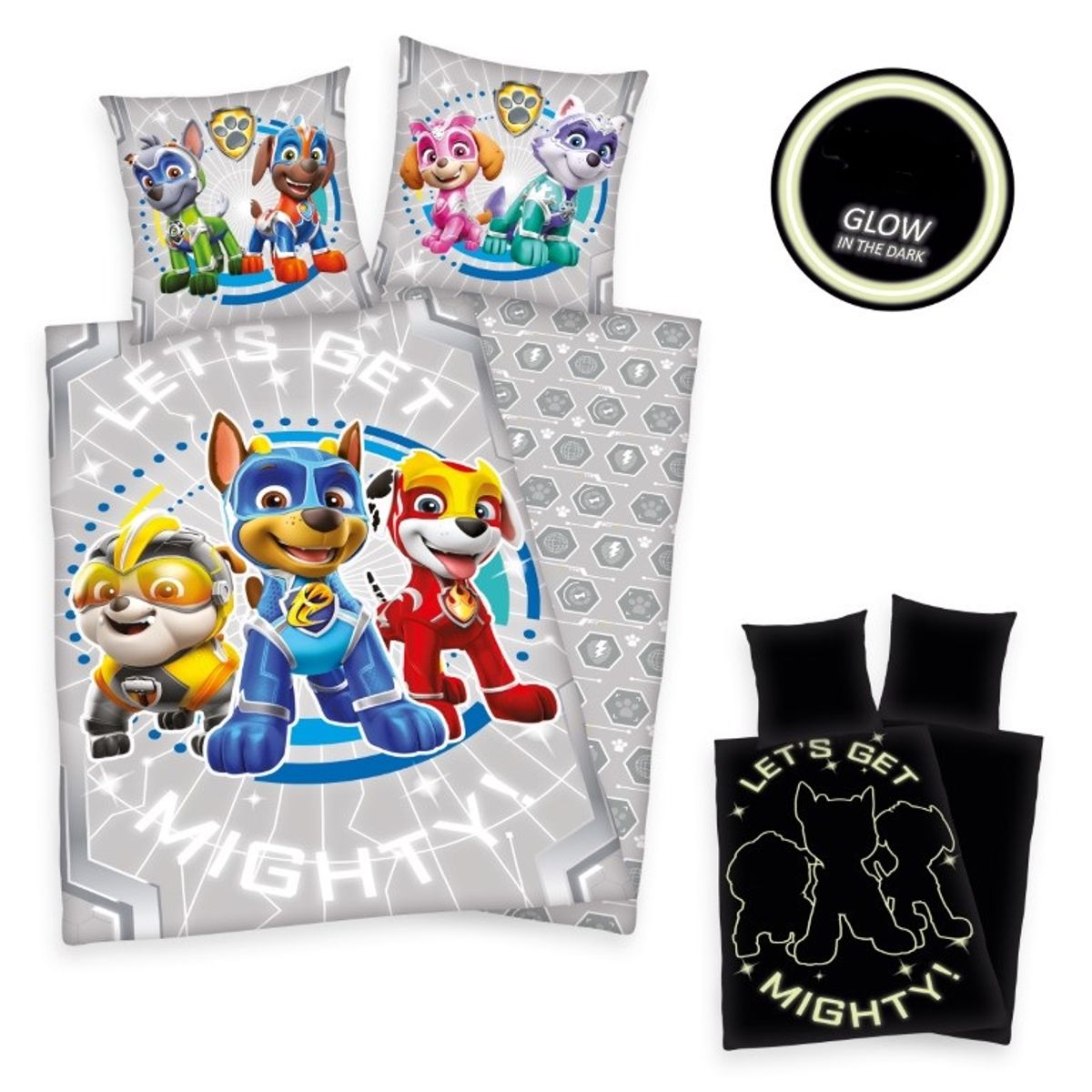 Paw Patrol Glow-in-the-dark Sengetøj - 100 procent bomuld