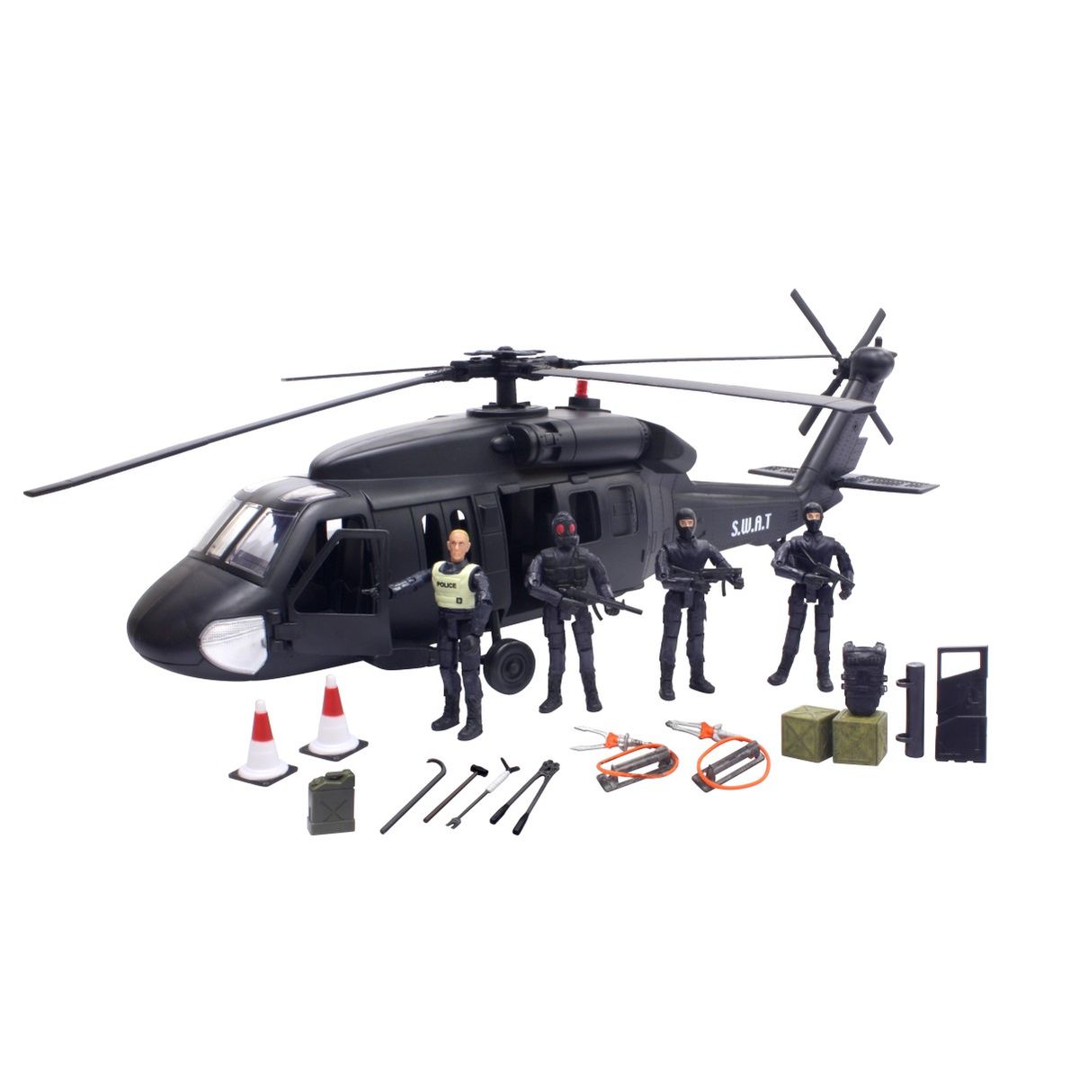 S.W.A.T. Black Hawk helikopter inkl. 4 actionfigurer 1:18