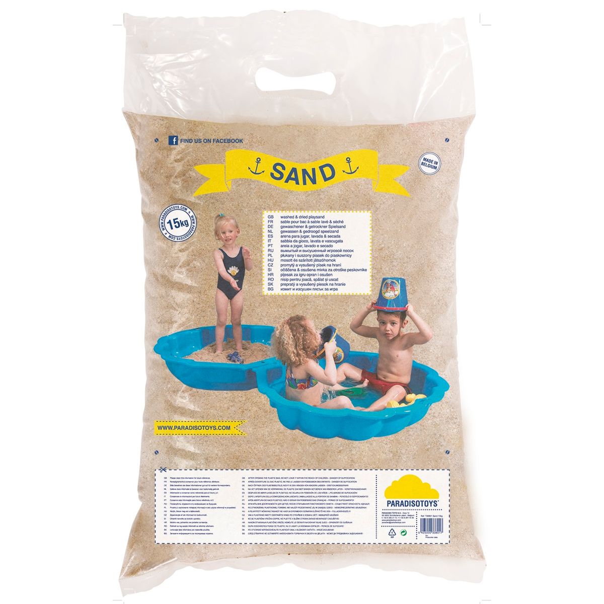 Sand til sandkassen 15kg (sterilt)