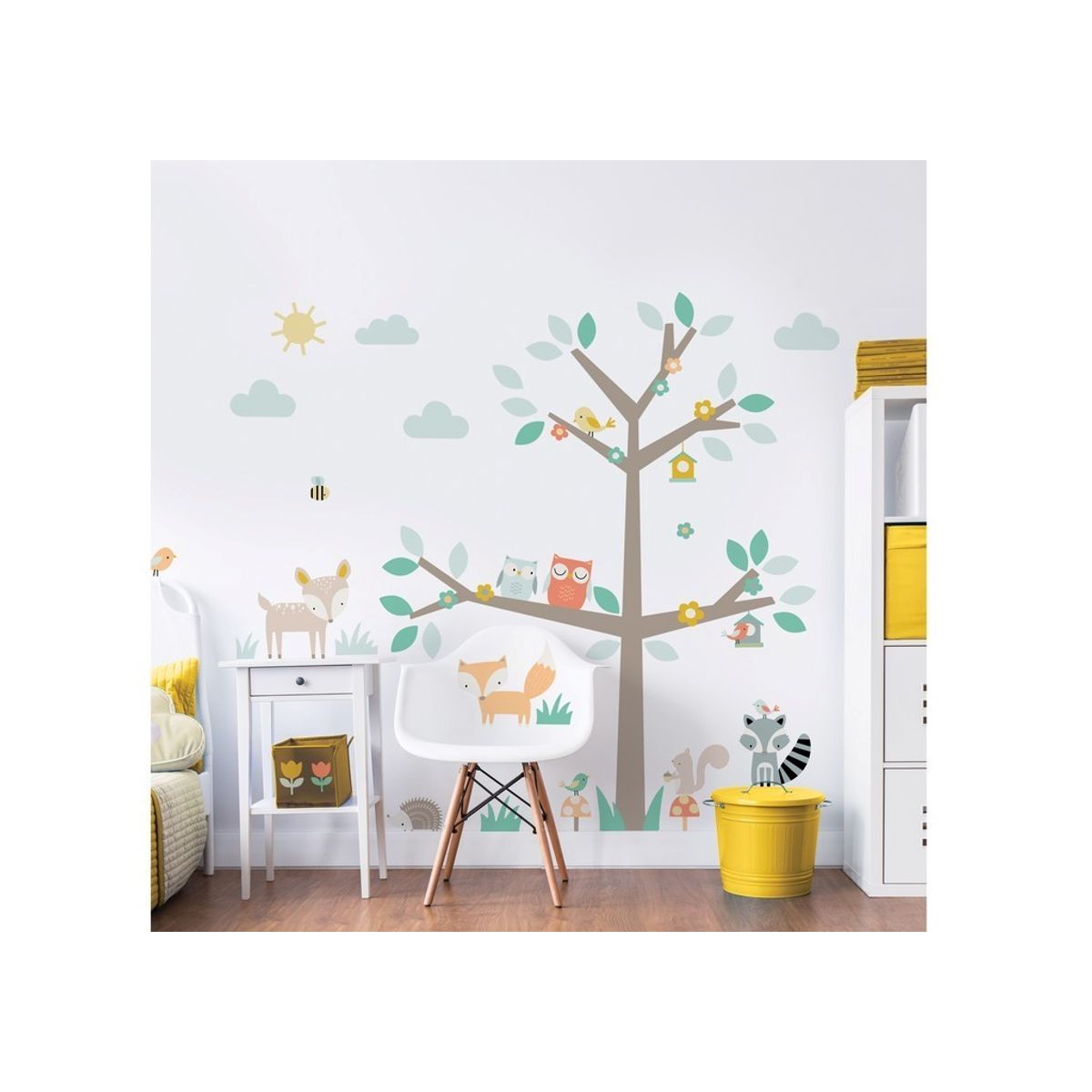 Skov træ og venner Kæmpe Figur Wallsticker