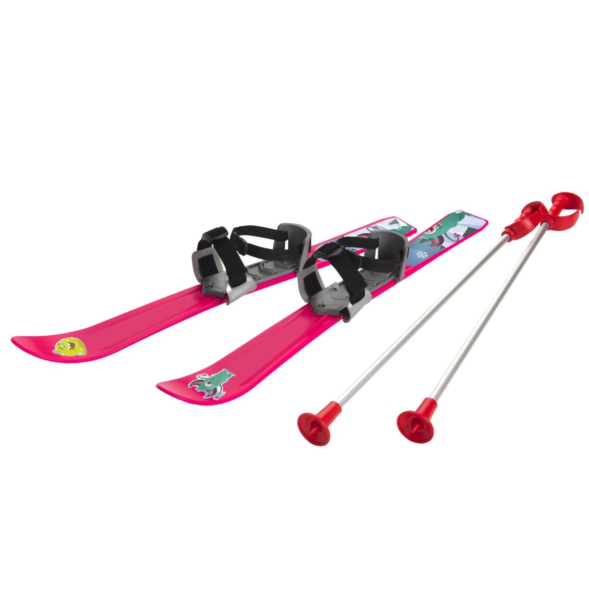 Ski til Børn 70 cm med skistave, Pink