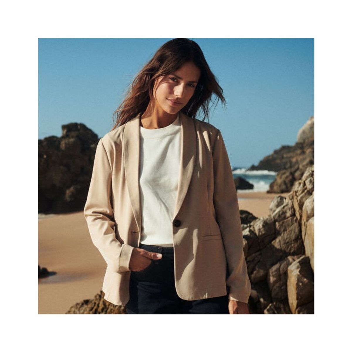 Blazer sand farvet "CelestSZ" - Saint Tropez