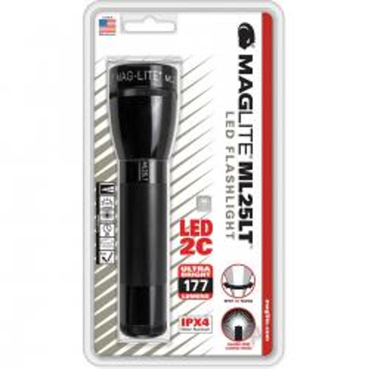 Maglite ML25LT LED 2-Cell C Flashlight - Black