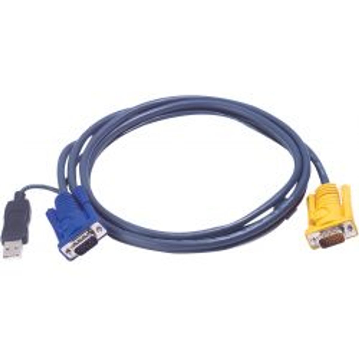 Aten Kvm Cable, Sphd15 Ma To Hd15 Ma & Usb Type A Ma, 2m