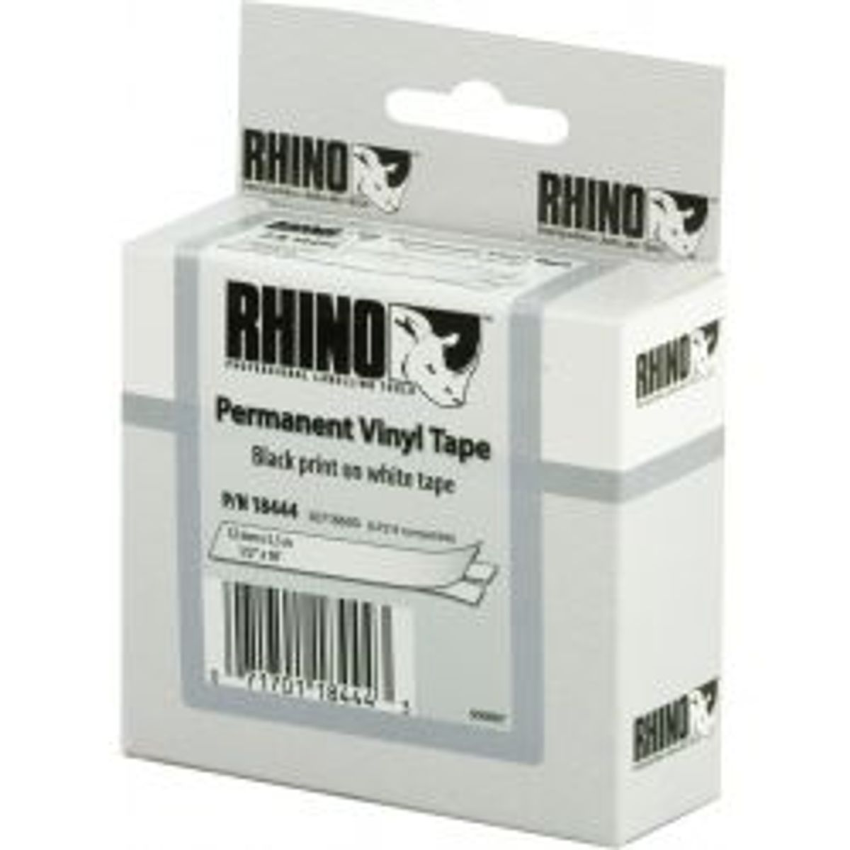 Dymo Rhino Pro Markable Perm Tape 12mm Black Text White Tape5.5m