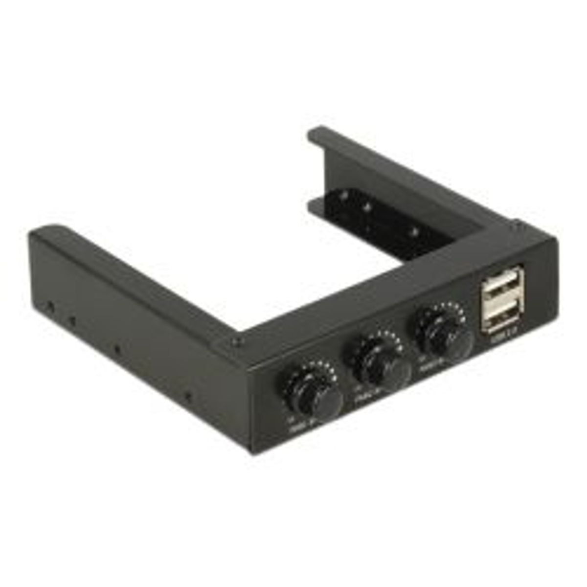 Delock 3.5 Front Panel, 2xusb 2.0 A Female, 3 Fan Controls, Black